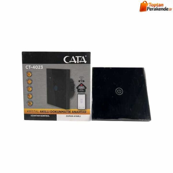 Cata Akıllı Tekli Anahtar Siyah Kasa CT-4023